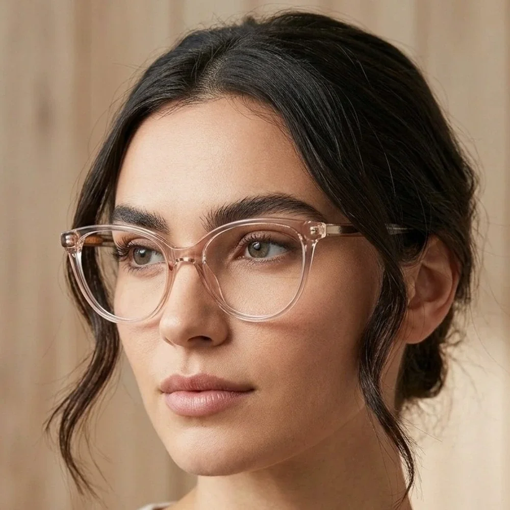 Christian Siriano CRYND Cat Eye Eyeglass Frames Champagne Gold 53-17-140